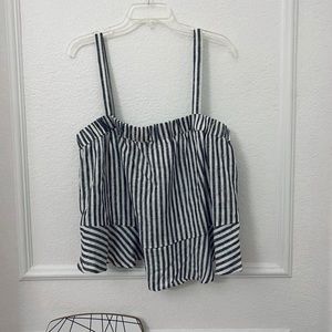 🌿 Squareneck Striped Crop Tank